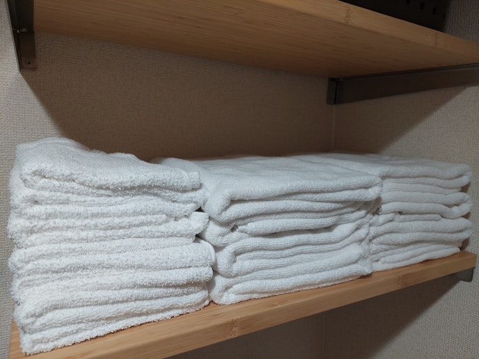 タオル　人数分ご用意いたします。