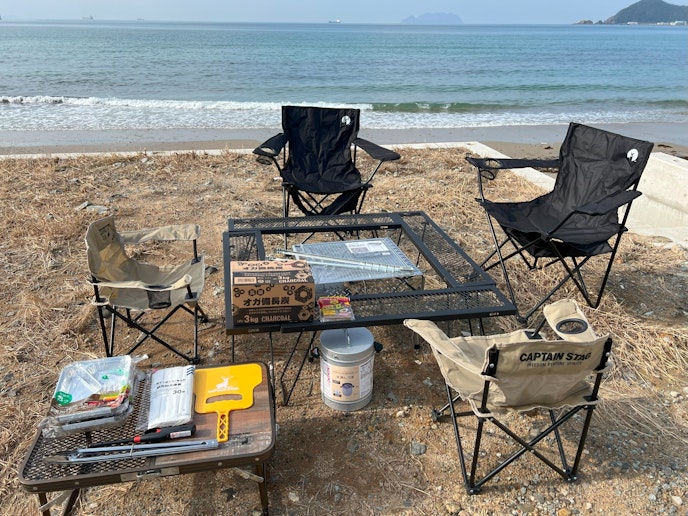 お庭でBBQ!!バーベキュー道具のレンタルも行ってます。