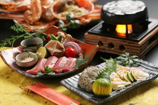 冬「蟹＋鮑刺＋但馬牛」