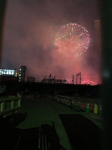 淀川花火に1〜2分です