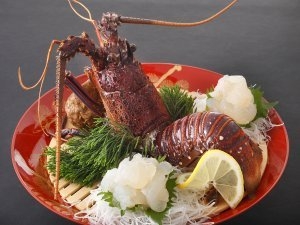 超豪華！あわび陶板焼き＆伊勢海老お造り【DX海鮮プラン】【名鉄海上観光船10％OFF】