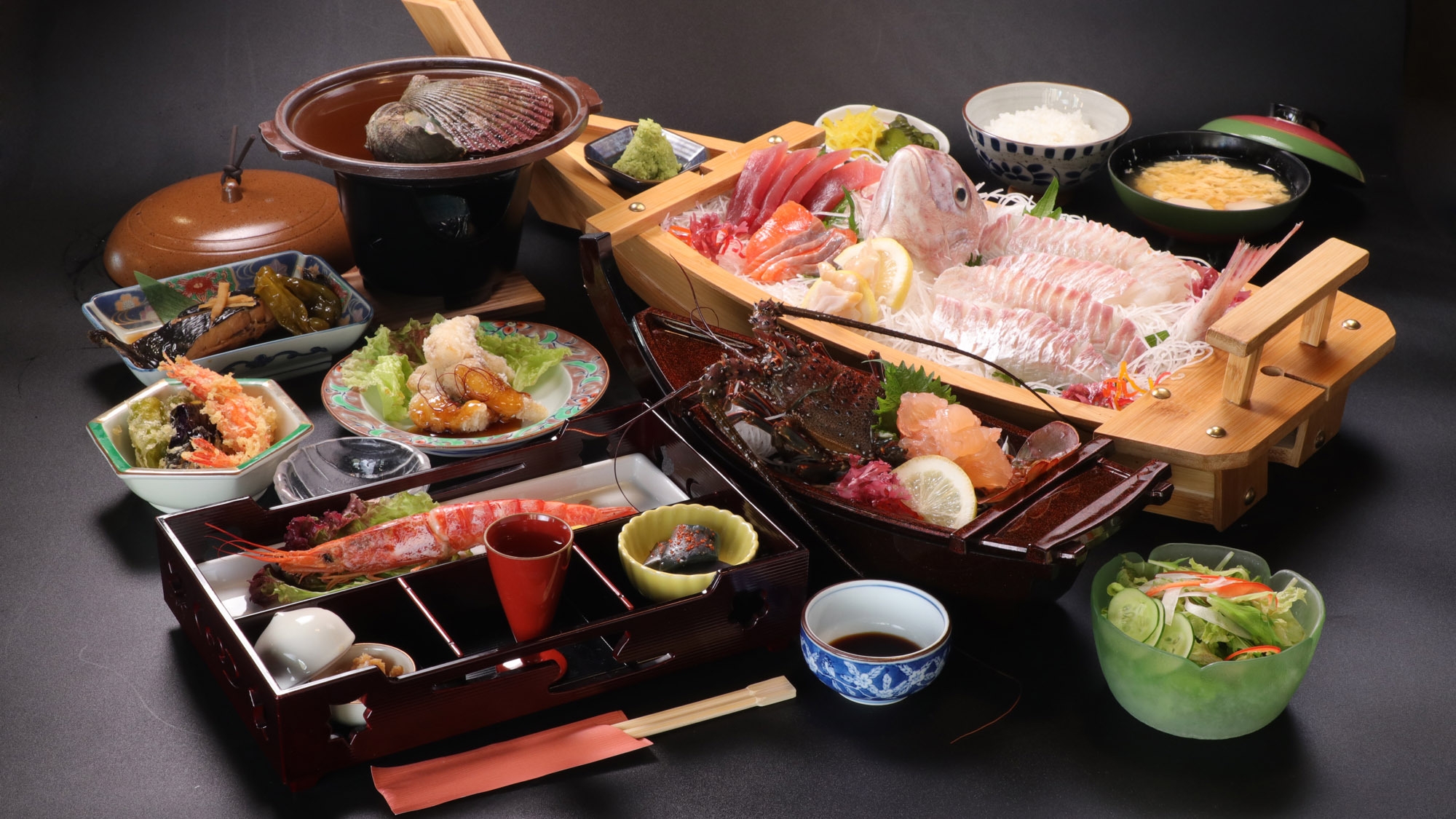 釣り時間16：00〜17：00◇　生け簀鯛釣り1尾つき＆日乃出御膳と伊勢海老◇お子様歓迎◇