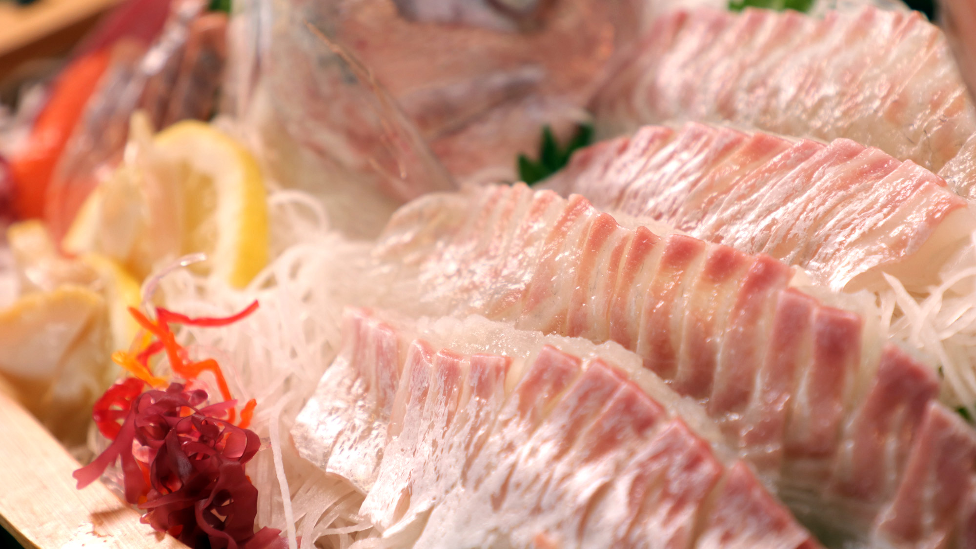 料理_夕食_食事前に生け簀で釣った鯛をそのまま姿造りに！*