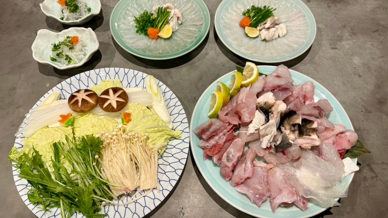 【早割30】＜あのりふぐプラン＞1組限定のプライベートヴィラで天然トラフグを食す