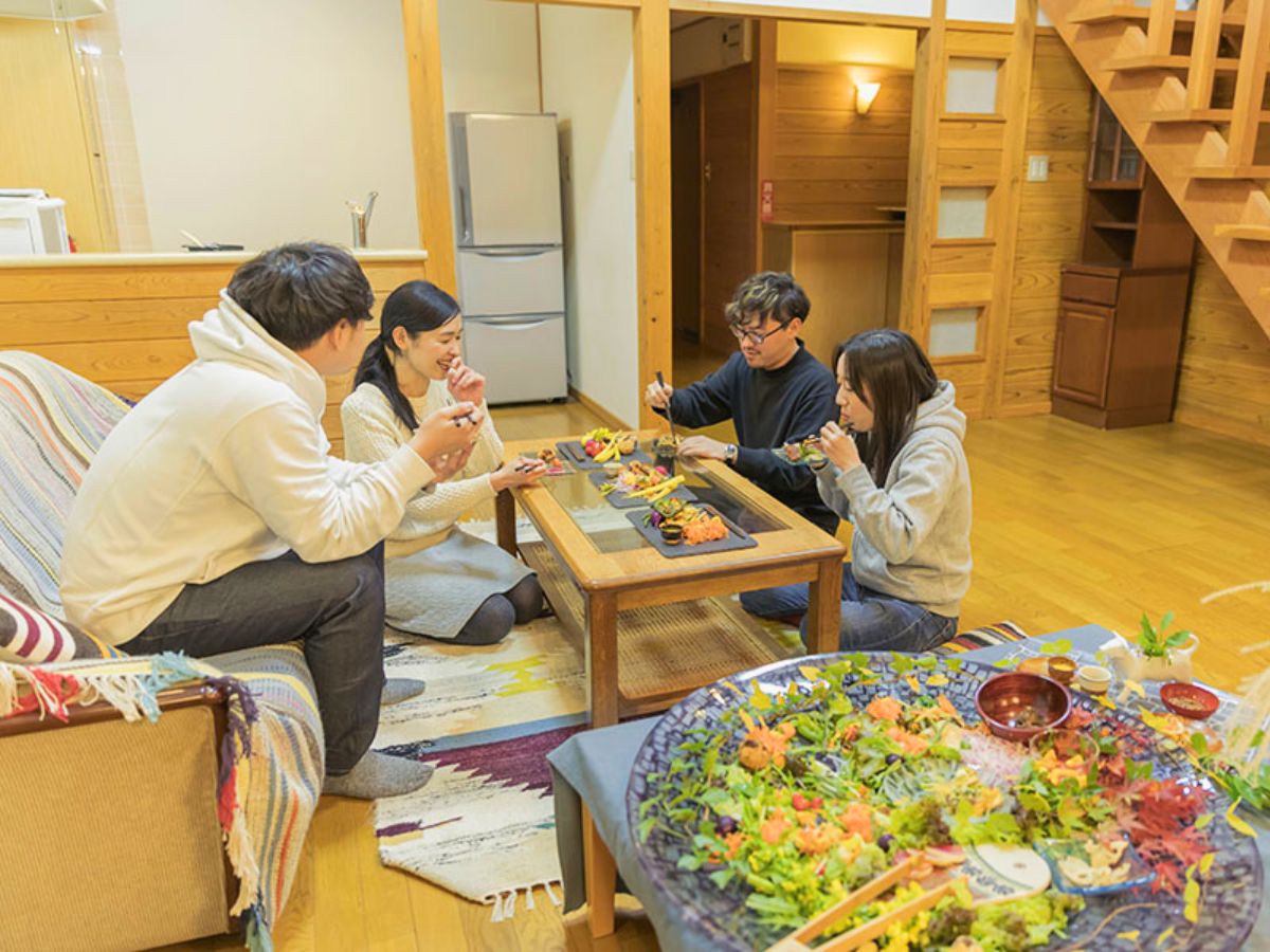 コテージ内でも食事が楽しめる♪