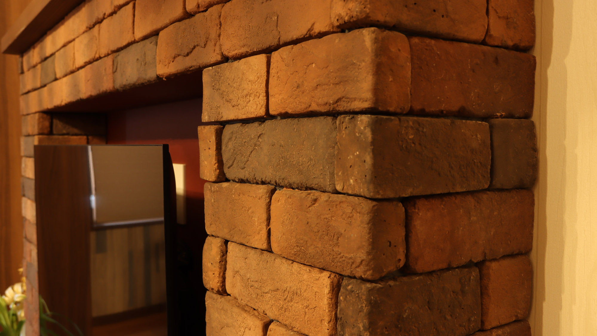 【カントリー】お部屋に合わせた特注のレンガのテレビ台