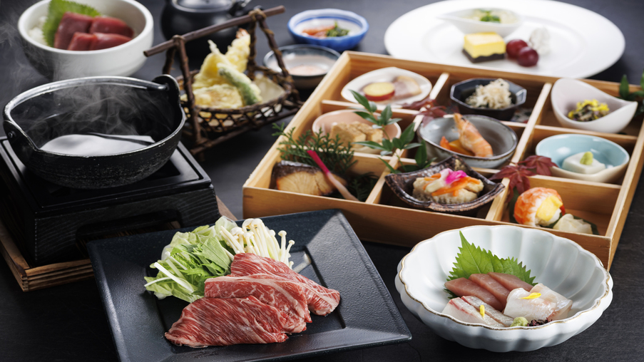 【ペットと一緒】【スタンダード会席】旬の美味しい鮮魚と国産牛を味わう