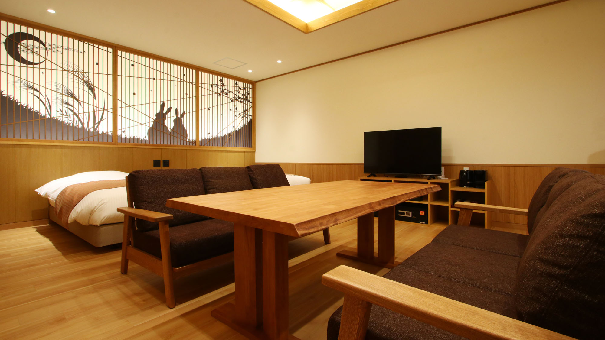 影月亭-捌-■月とうさぎと木の温もり広がるナチュラルカラーのお部屋