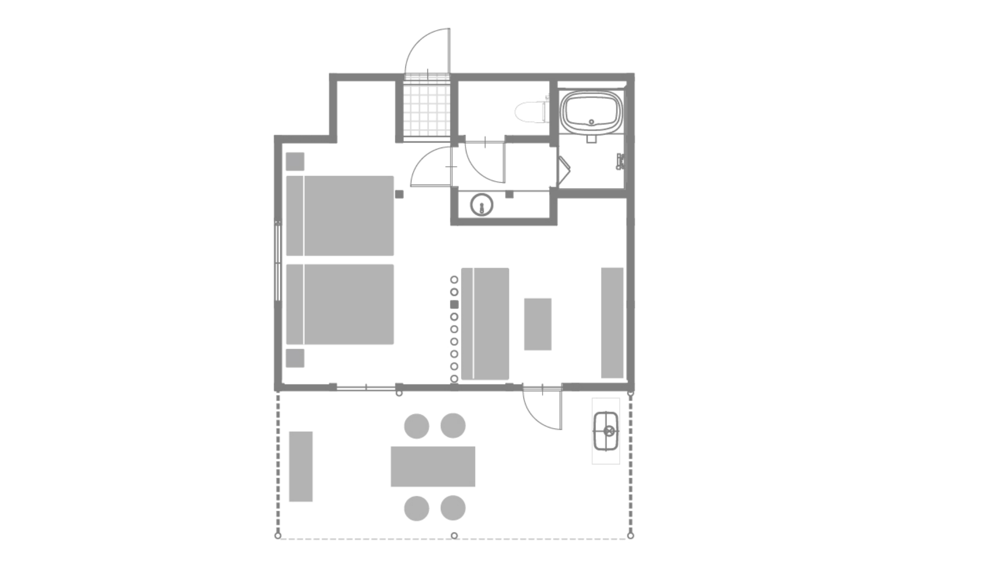*【本館｜ファミリールームC】バス・トイレ付／49～55平米／プライベートデッキ付き