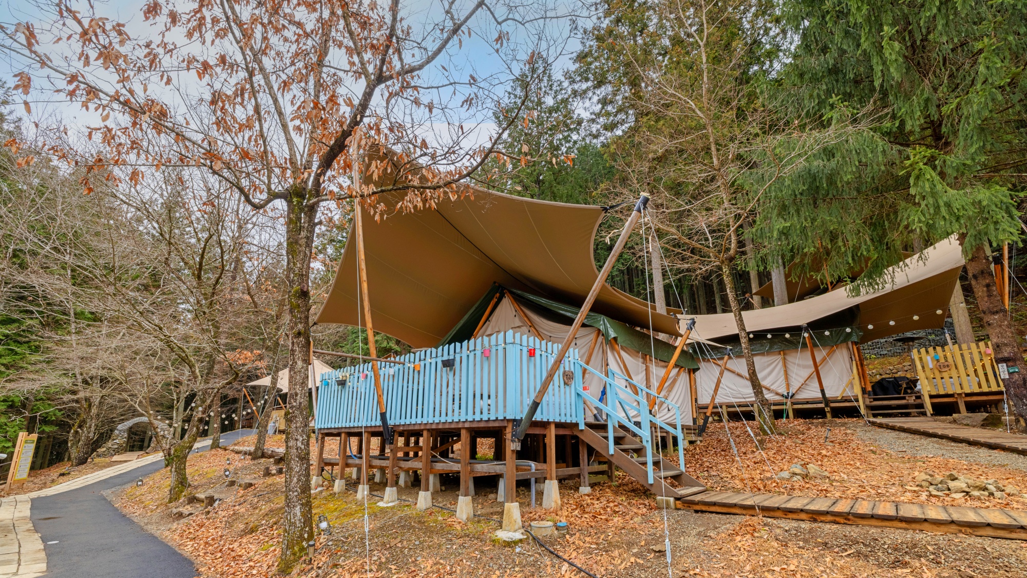 *【グランピング｜ミューのテント｜外観／一例】「ミューの森」の民が暮らした家をイメージしています