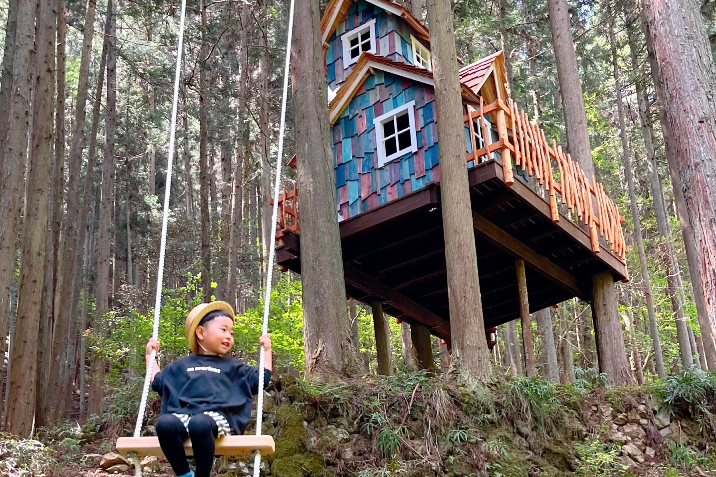 *【ツリーハウス｜一例】非日常を思いっきり楽しもう！ミューの森を冒険して物語の主人公になろう♪
