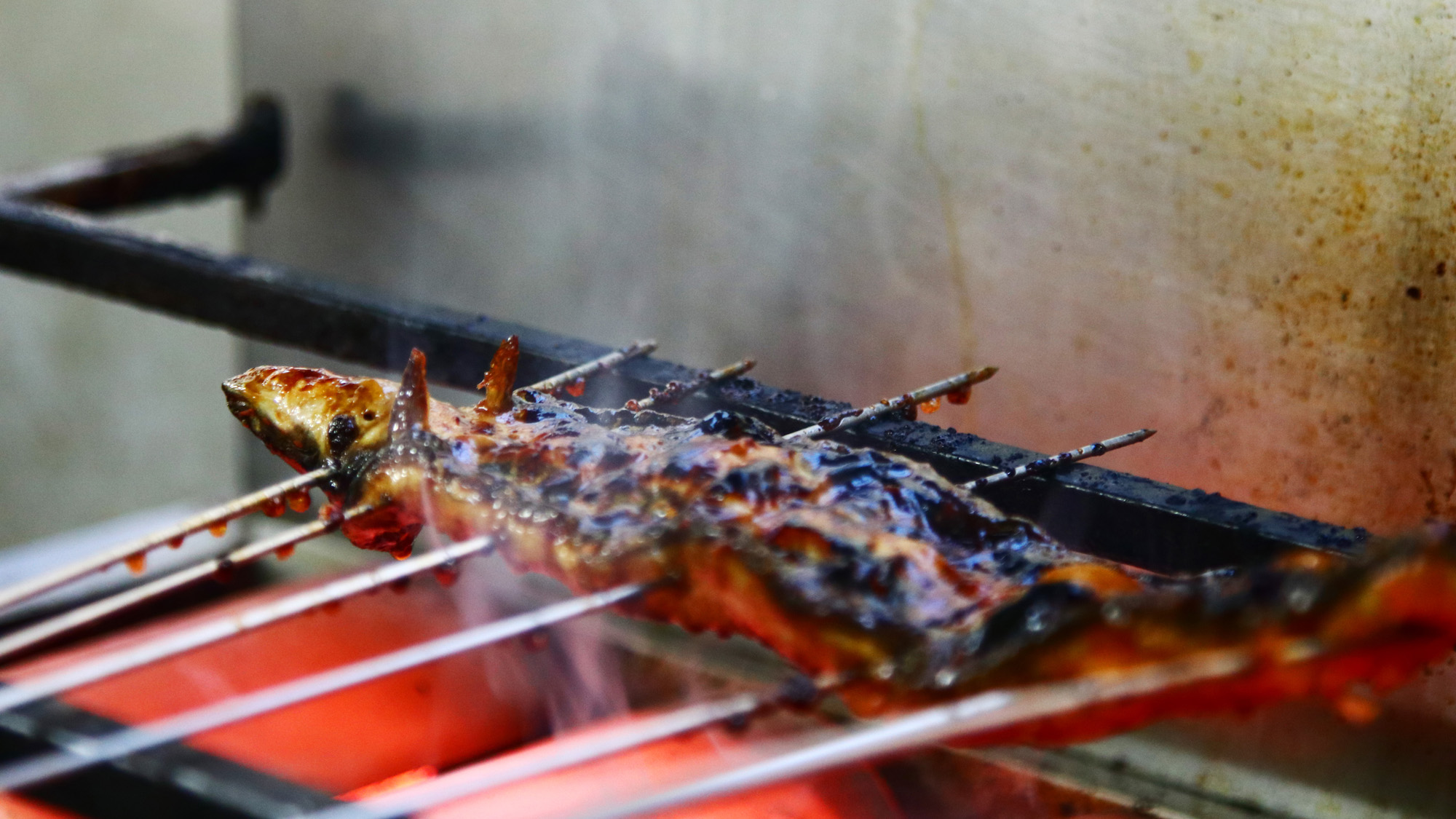 長年継ぎ足したオリジナルのタレに付け焼き上げます！