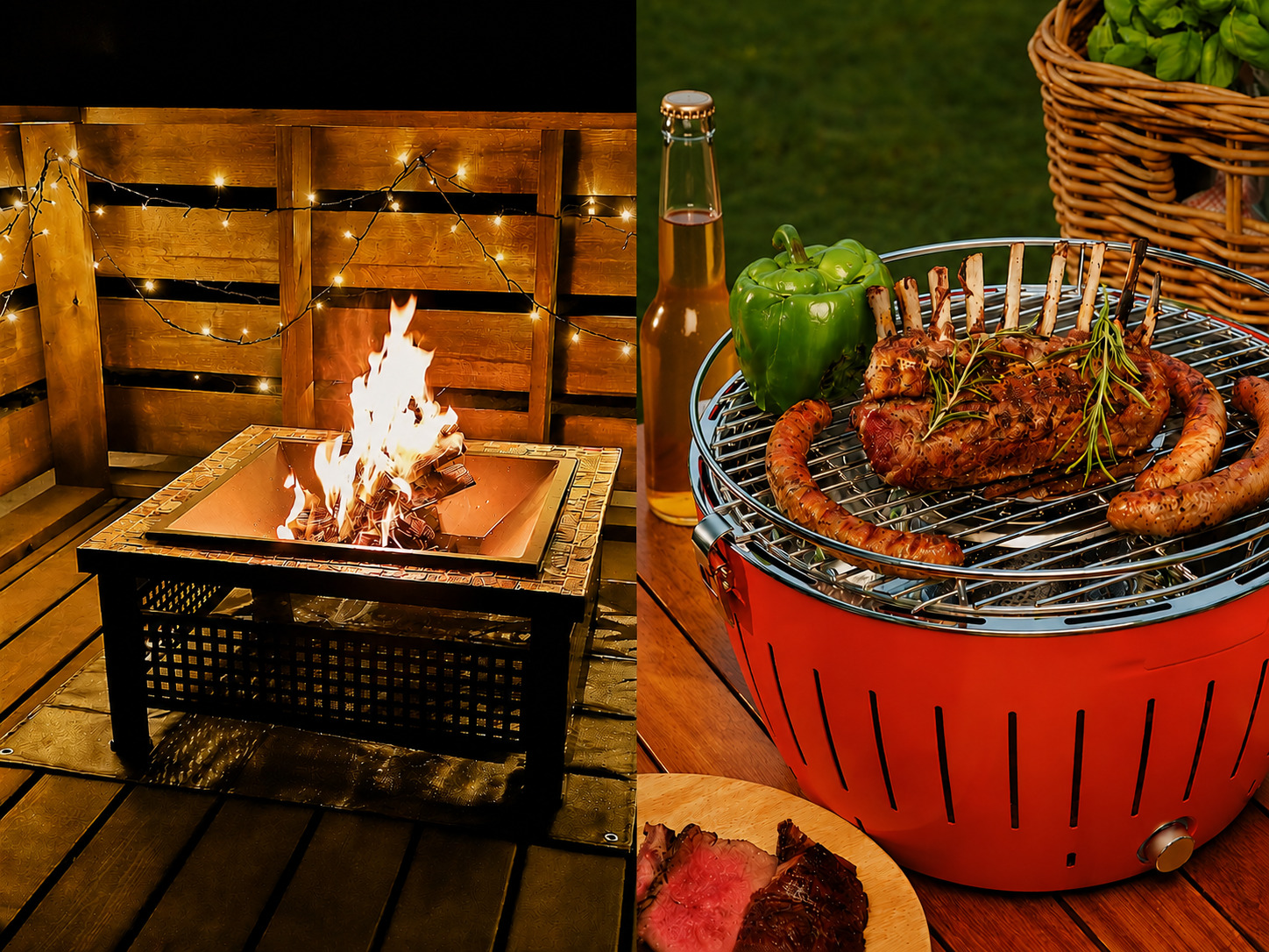 広々テラスではＢＢＱや焚き火も楽しめます！ ※一台6,000円（本体料金、炭一箱分、BBQセット料金） 追加：炭一箱（約3キロ入り）1,000円 支払いは現地（玄関）の現金ボックスにお支払いをお願いします。 利用可能時間：２１時まで 付属のBBQセット：BBQネット、特大銀皿（直火OK）、トング、軍手、紙コップ、紙皿、割り箸、着火剤