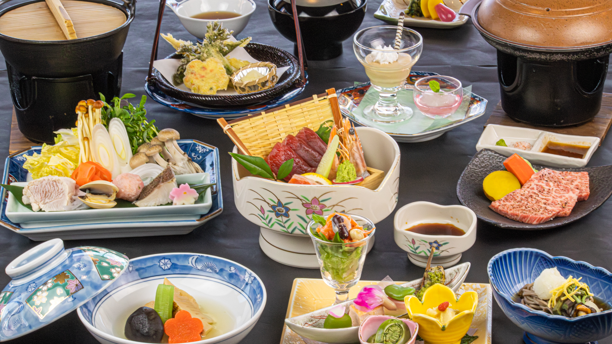 春に旬を迎える食材と地元食材を織り交ぜた和会席メニュー♪