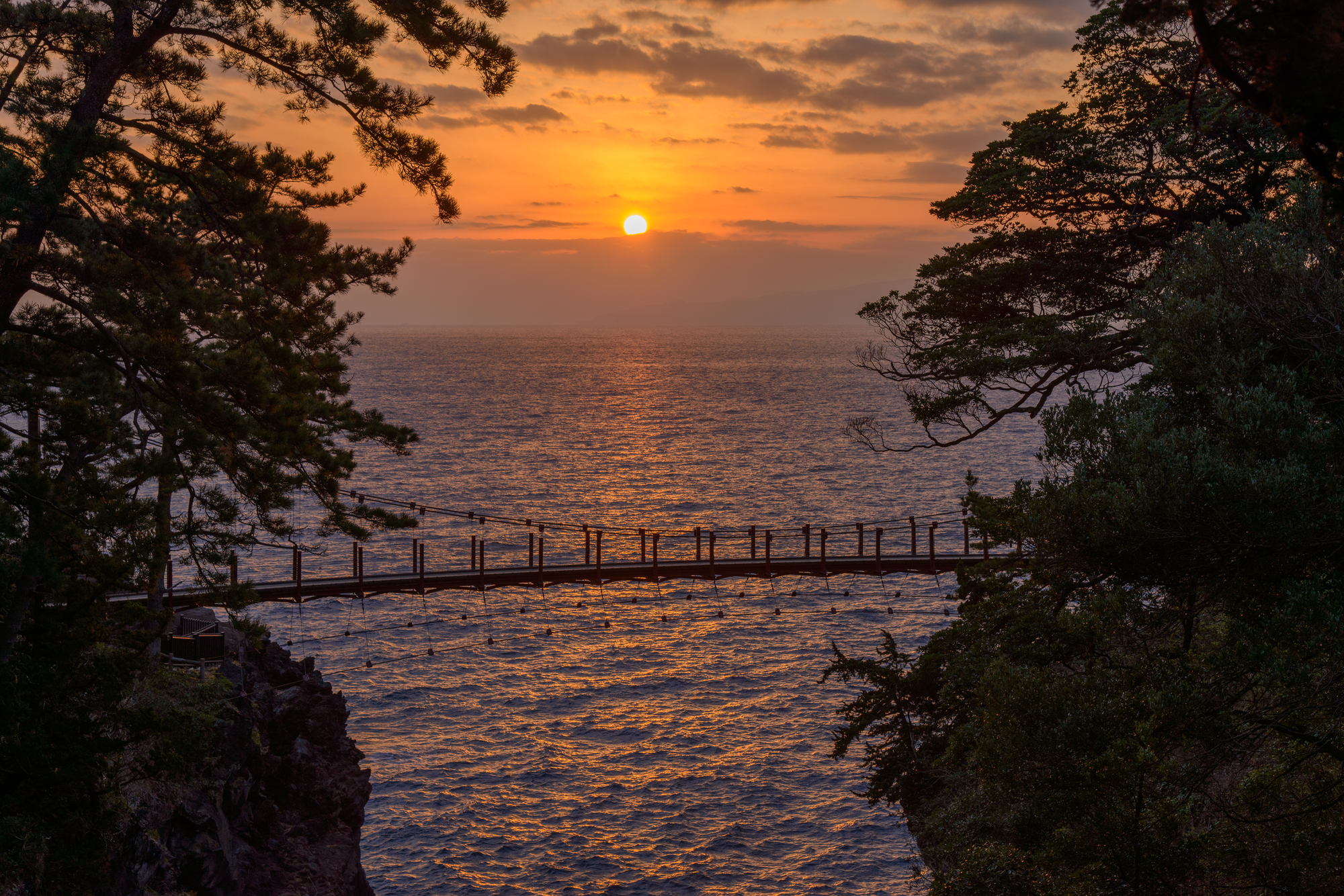【城ヶ崎海岸 門脇つり橋】当館から車で約8分、写真提供：伊東市観光課