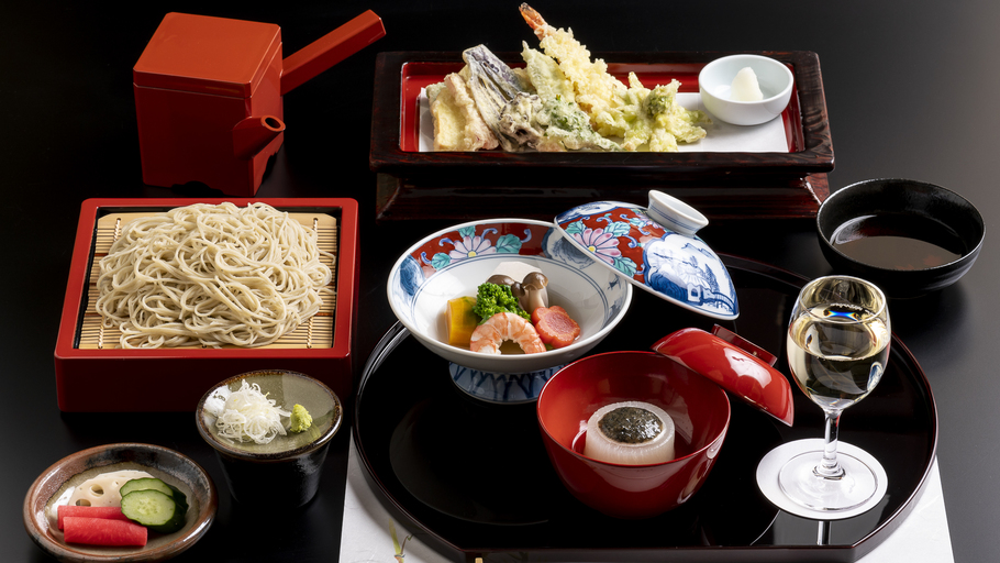 【夕食付・そば御膳】北アルプスの絶景と温泉、名店の和食を楽しむ、OMOTOの夕食付きプラン