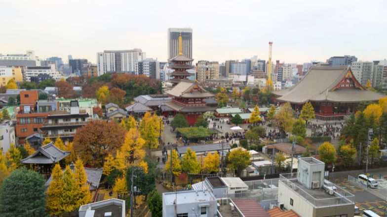 ファミリー畳ルームと、【浅草寺ビュー】ダブルルームは　客室から浅草寺の景色をお楽しみいただけます。