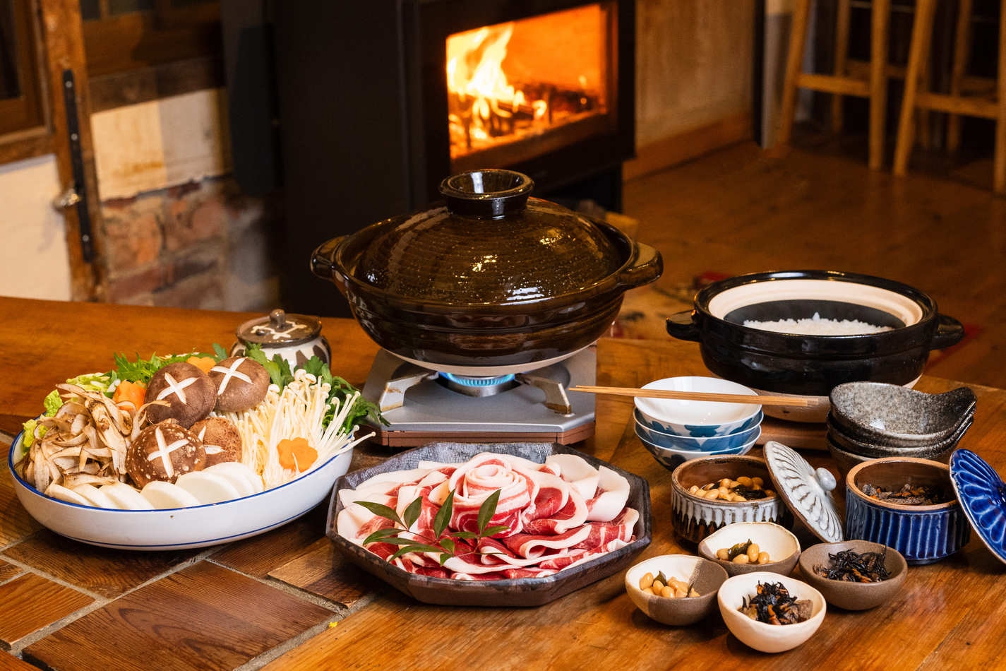 【添い寝無料】//夕食つき// ぼたん鍋セット　 薪ストーブと丹波篠山の冬の味覚を存分に楽しむ1日