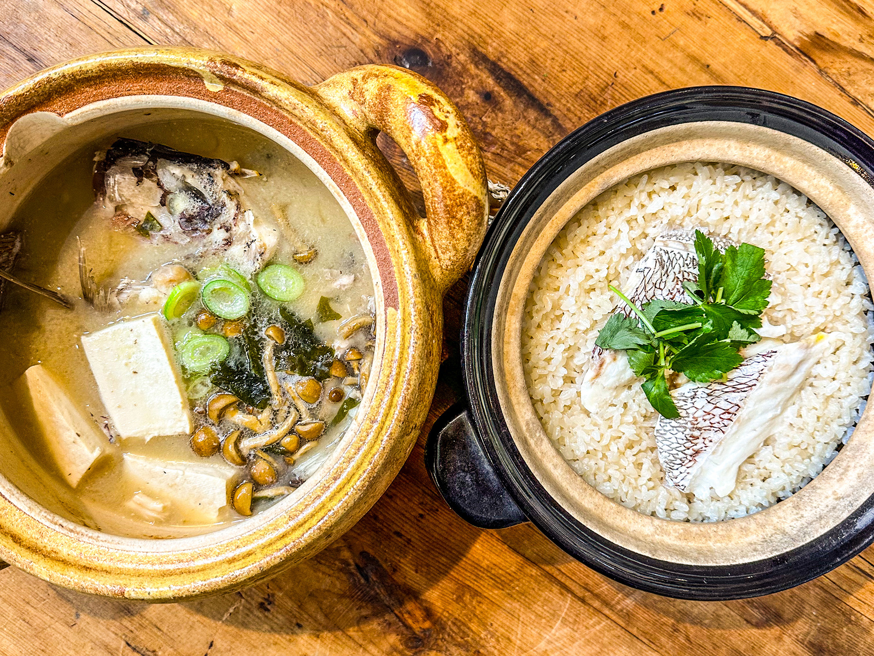 【朝食】一例：瀬戸内真鯛の土鍋鯛めし