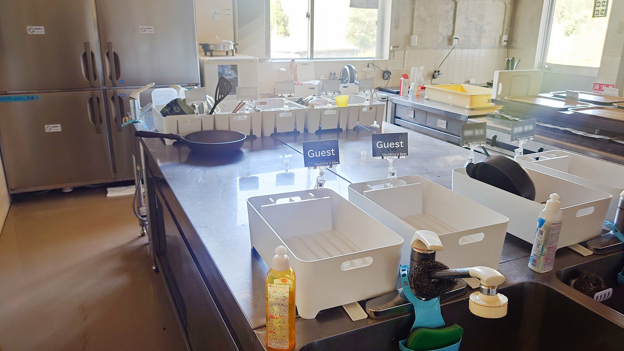 ・【キッチン】ゲスト用と書かれた調理器具をお使いください