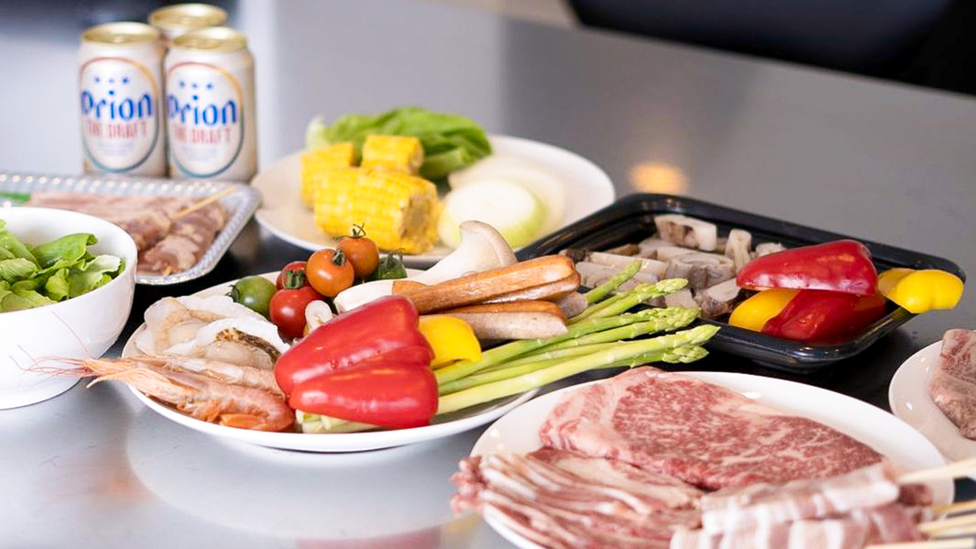 ・【BBQ】海と空に包まれた解放感のあるお庭でのBBQはひときわ美味しく感じます