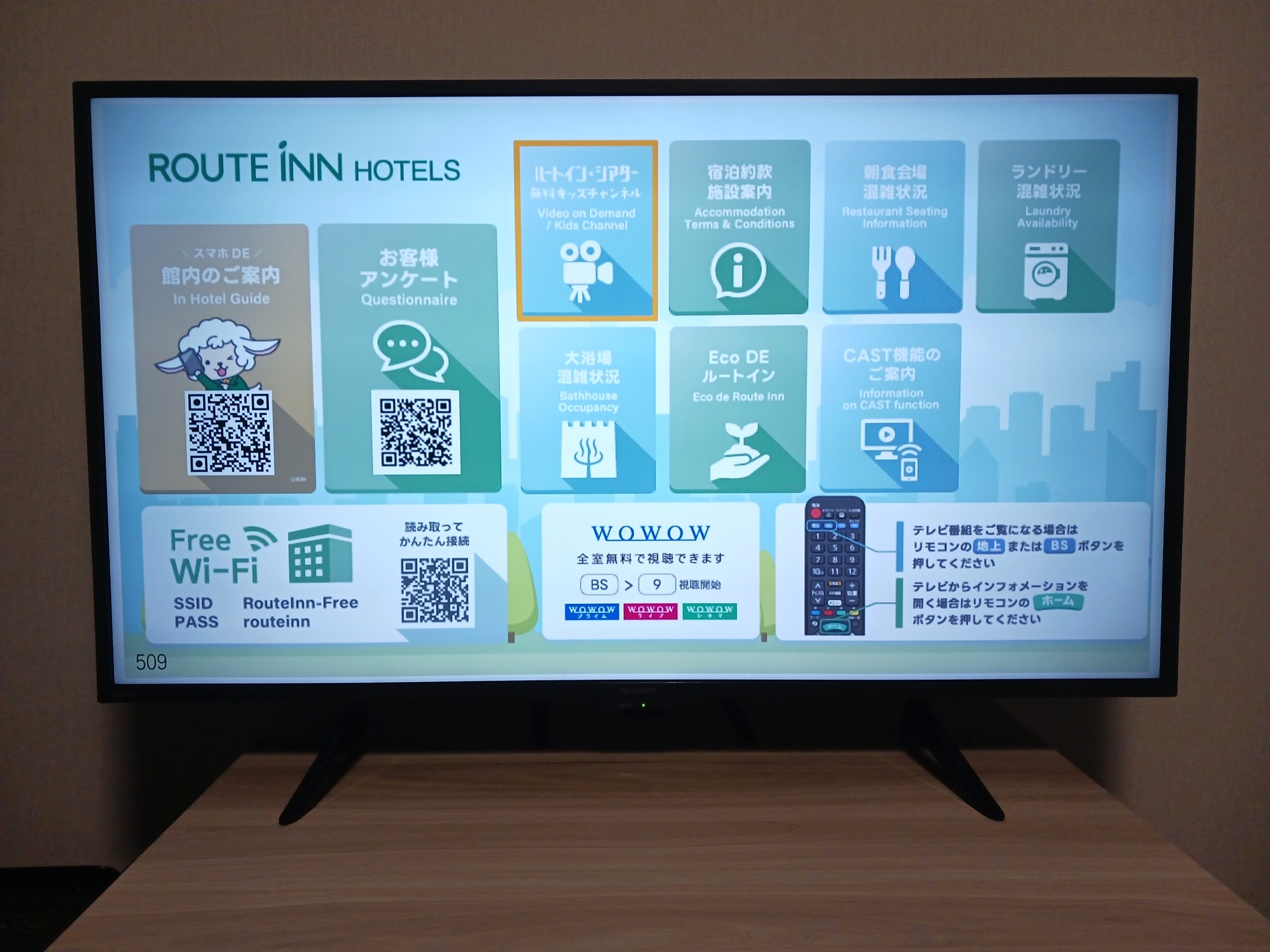 TVインフォメーション画面