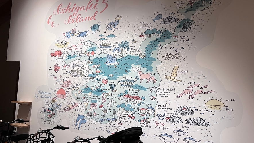 石垣島マップの壁画アート