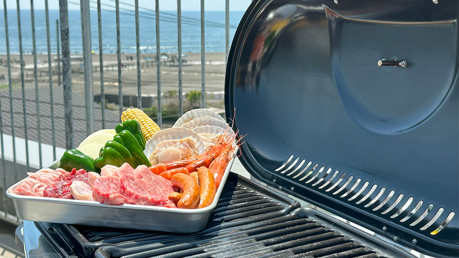 青空の下でBBQパーティー