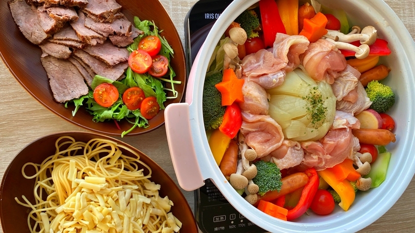 【イタリアン鍋コース】名産 ”淡路どり” 使用｜ローストビーフ付｜ポカポカ温まるお部屋食｜一泊二食付