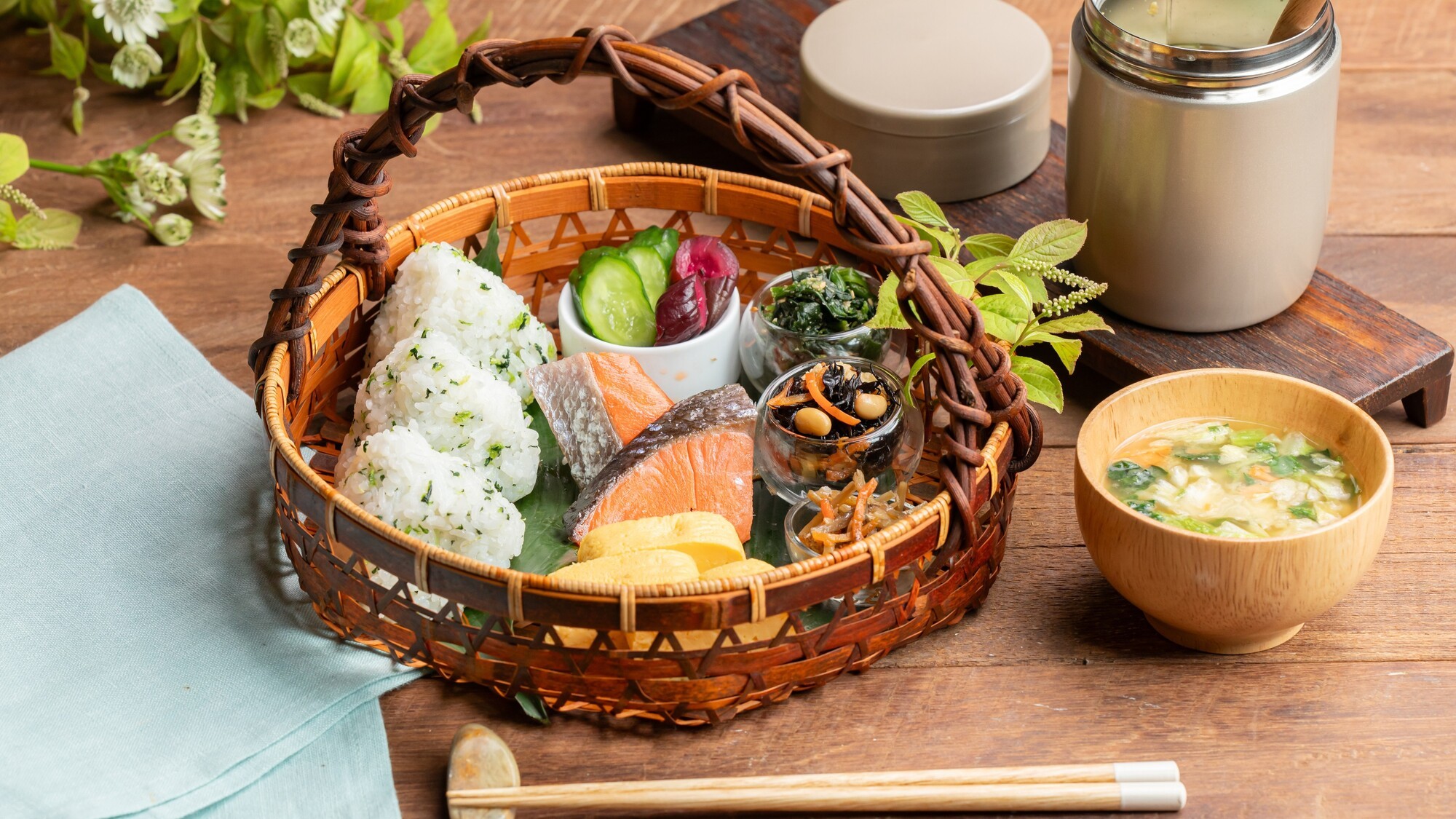 県産米を使用したほっこり朝食