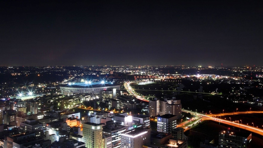 夜景　競技場方面