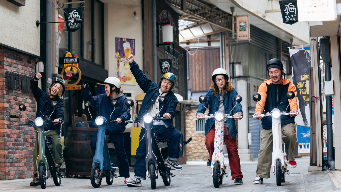 【爽快！！EVバイクレンタル付き】商店街からEVバイクで市内に飛び出そう！！