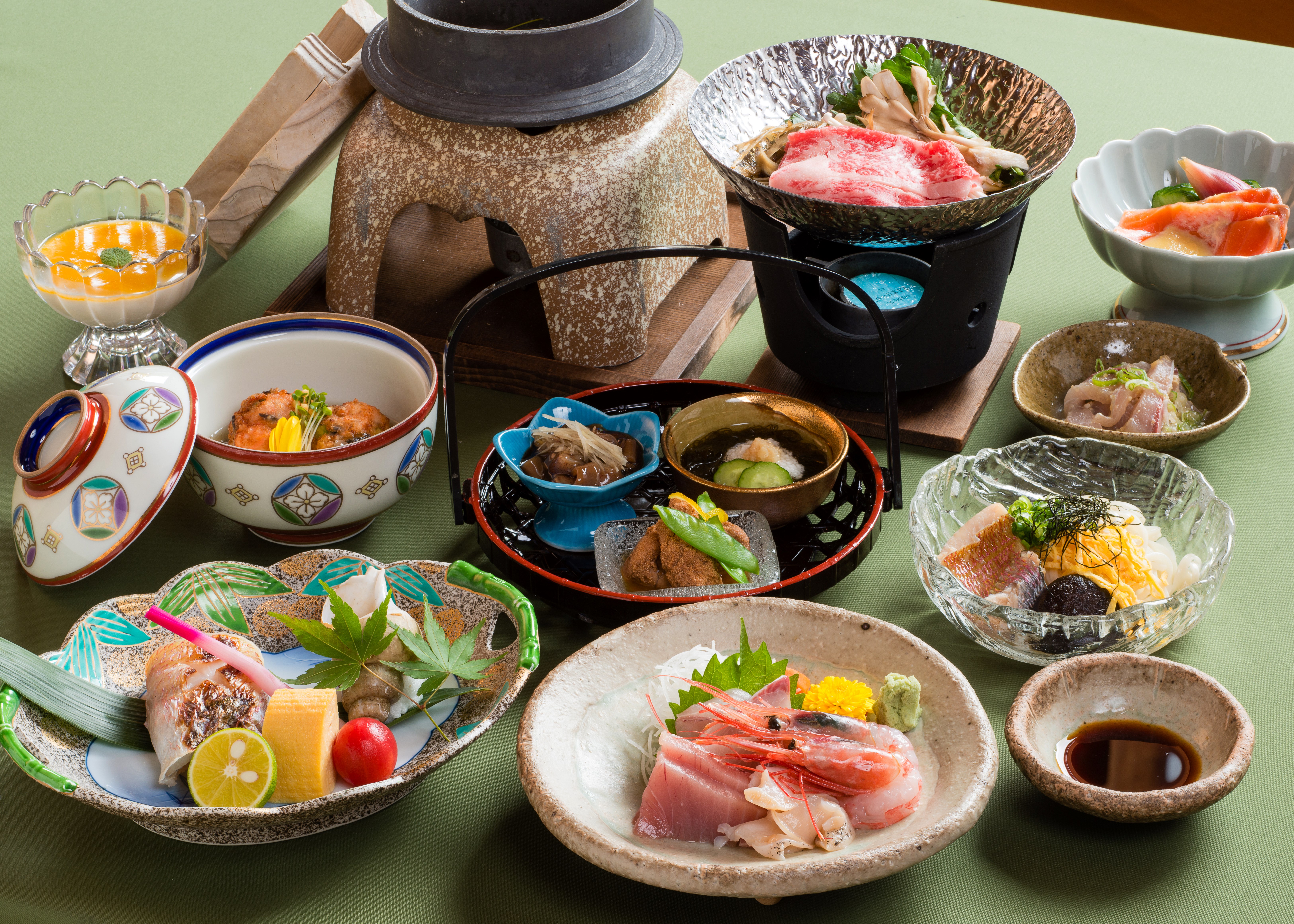 日本海の旬の賑わい。海鮮会席プラン料理　一例