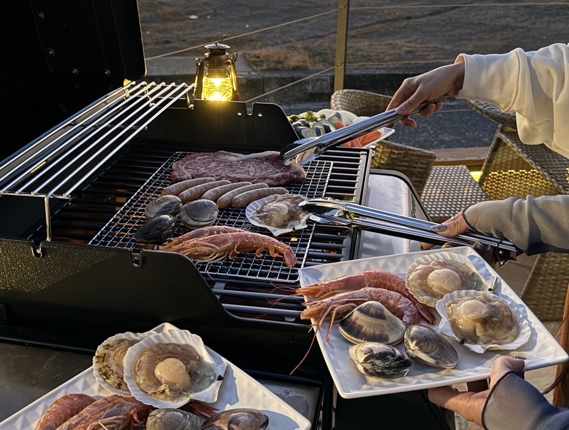 テラスでのバーベキュー