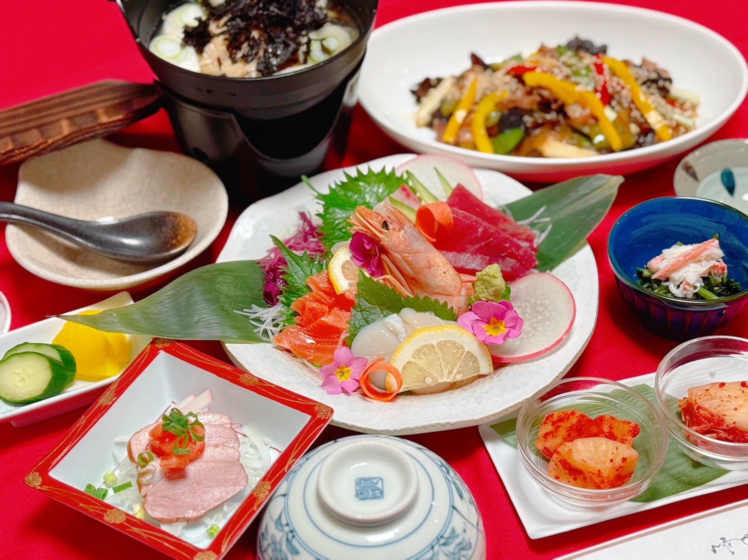 小旅行：刺身中心の全体