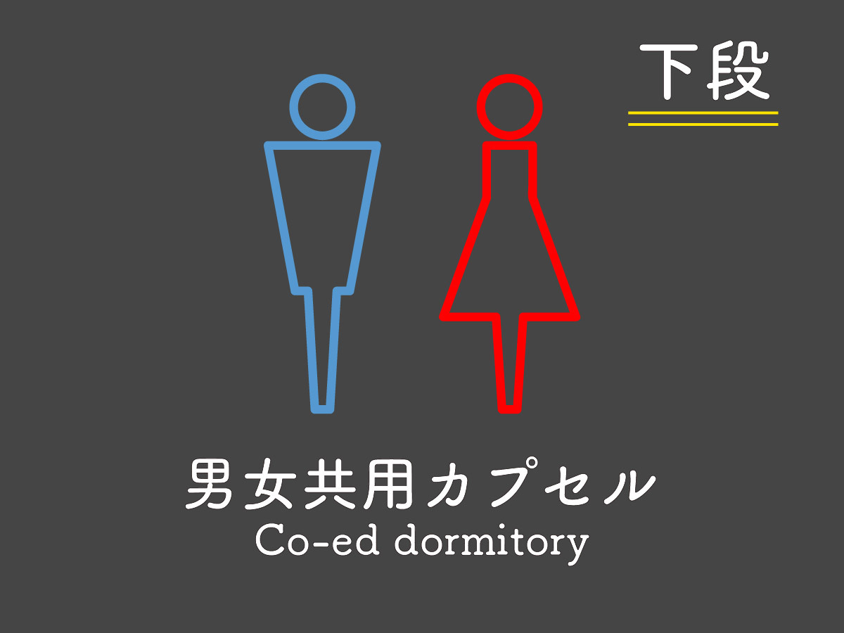 男女共用カプセル　セミダブル　〔下段〕