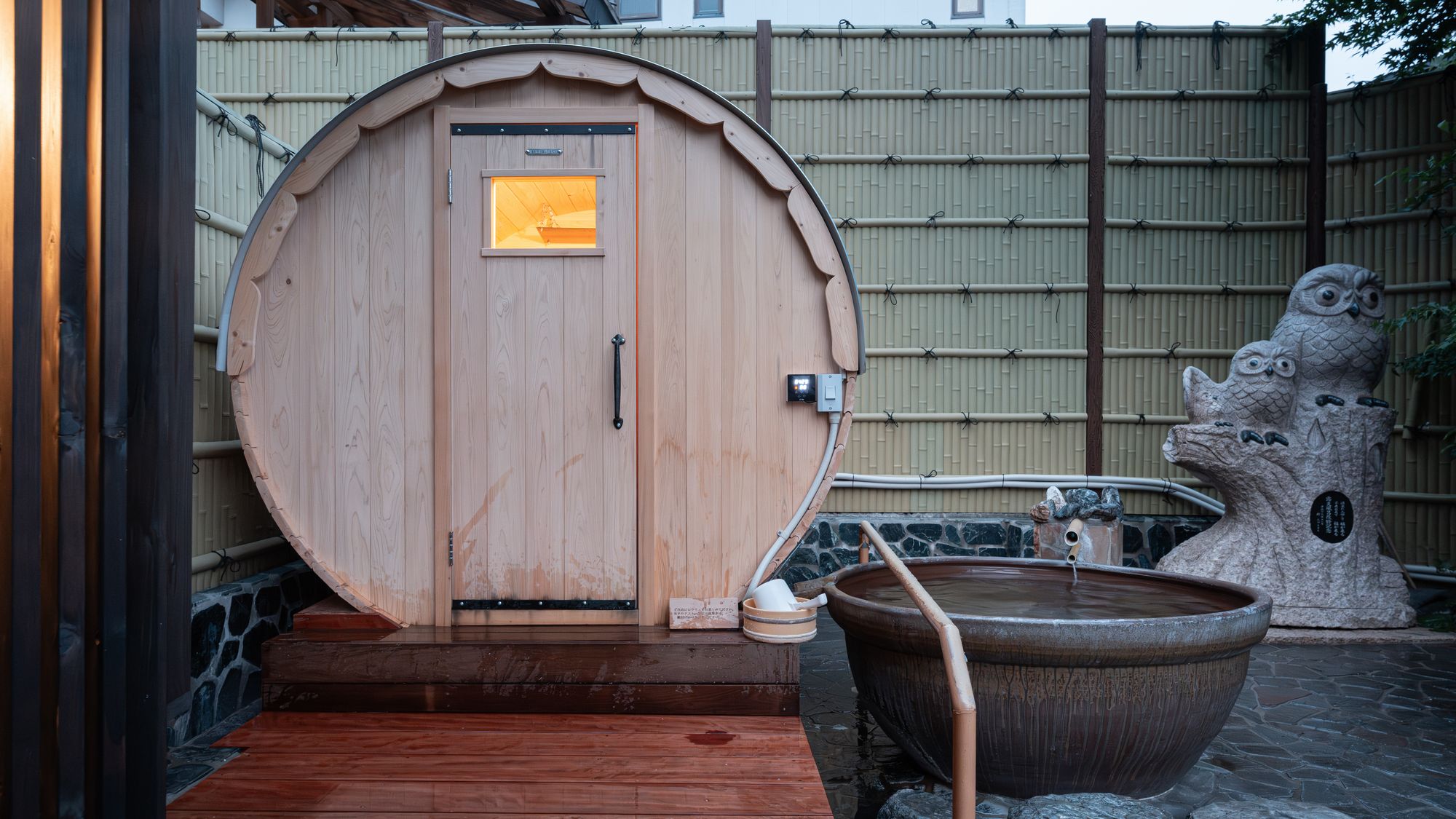【サウナ】新設バレルサウナは丸みのある木の樽型サウナで心地よさ抜群。