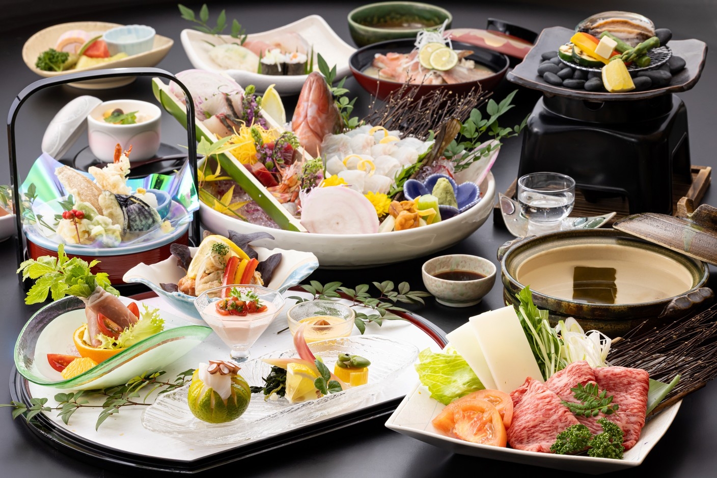 【2026年6月〜8月】瀬戸内アコウや千屋牛しゃぶしゃぶなど岡山グルメ満載☆雅会席(夕食時飲放題付)