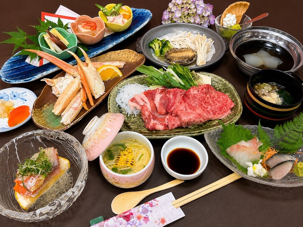 ◇【贅沢三大味覚プラン】信州黒毛和牛＆みゆきポーク × カニ足盛り × あわび陶板焼で贅沢時間◇