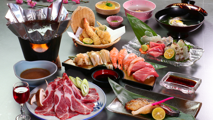 【豪華☆ゆり野会席】ワンランク上の贅沢！はみ出る寿司ネタに舌鼓＜2食付＞