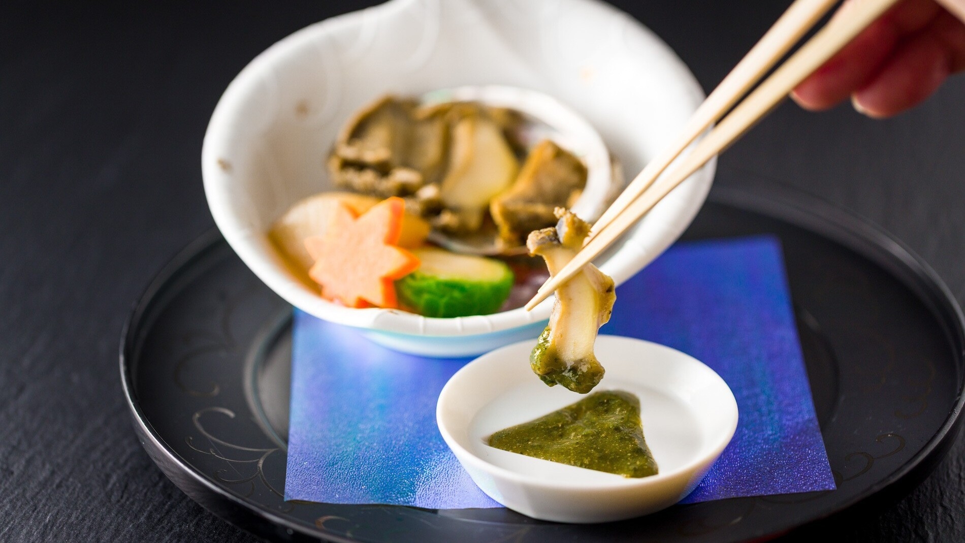 【甲州牛フィレステーキ＆鮑の煮貝】旬を味わう厳選お料理☆燦里専用ダイニングでご夕食プラン