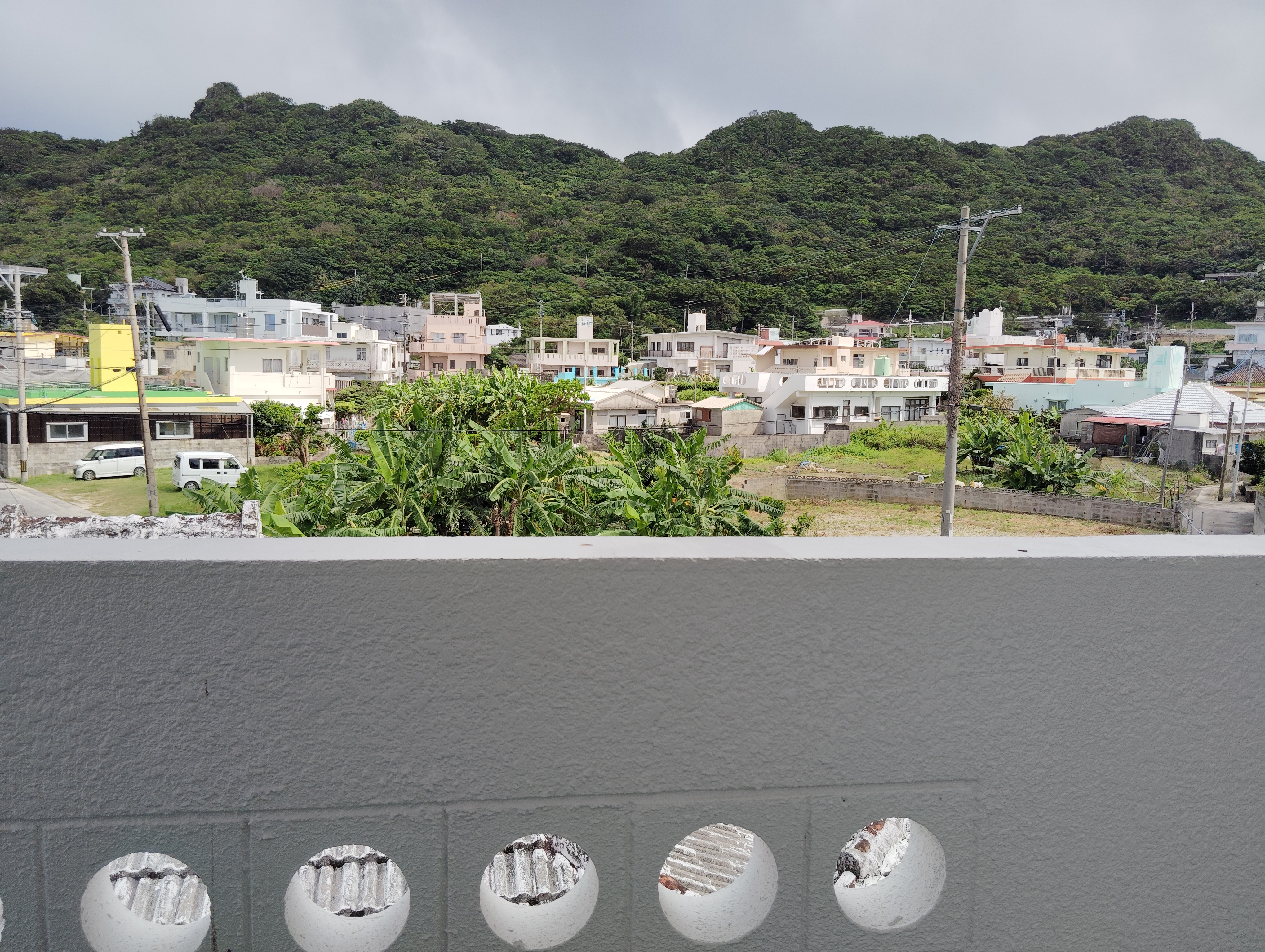 屋根付きベランダからの眺め