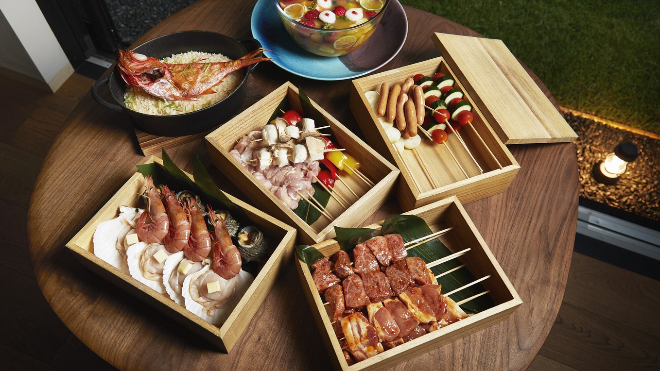 【プレミアムBBQ】＜夕朝食付＞プライベートガーデンで味わう極上の地場食材