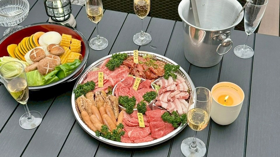 【黒毛和牛＆海鮮BBQ付】淡路島の山海の幸を味わう♪贅沢プレミアムBBQプラン
