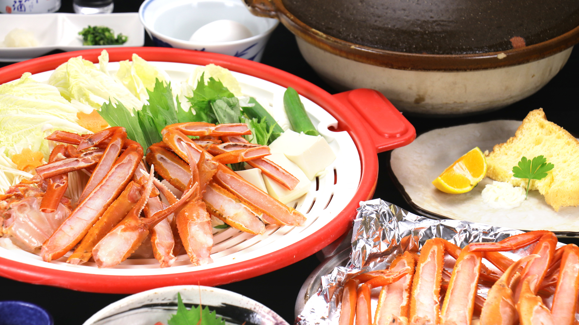 《香住蟹（紅ガニ）コース》メインはカニチリ鍋♪焼き蟹や鮮魚刺身3種盛も