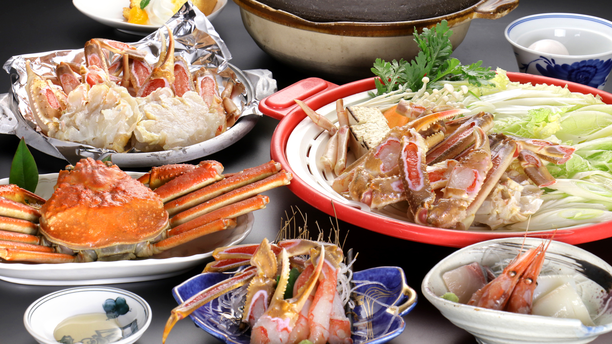 【ズワイガニ贅沢フルコース】お腹いっぱい冬の味覚ズワイガニをご賞味いただける内容となっております
