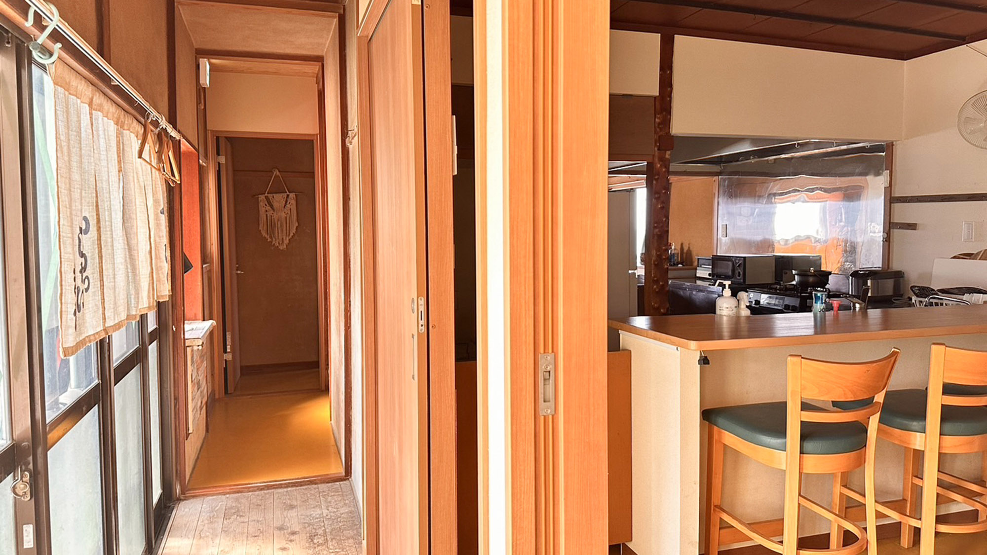 ・【共用スペース】宿泊者のみご利用可能なダイニングキッチンはおしゃべりの場にもなるかも♪