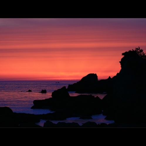 丹後半島の海と夕日