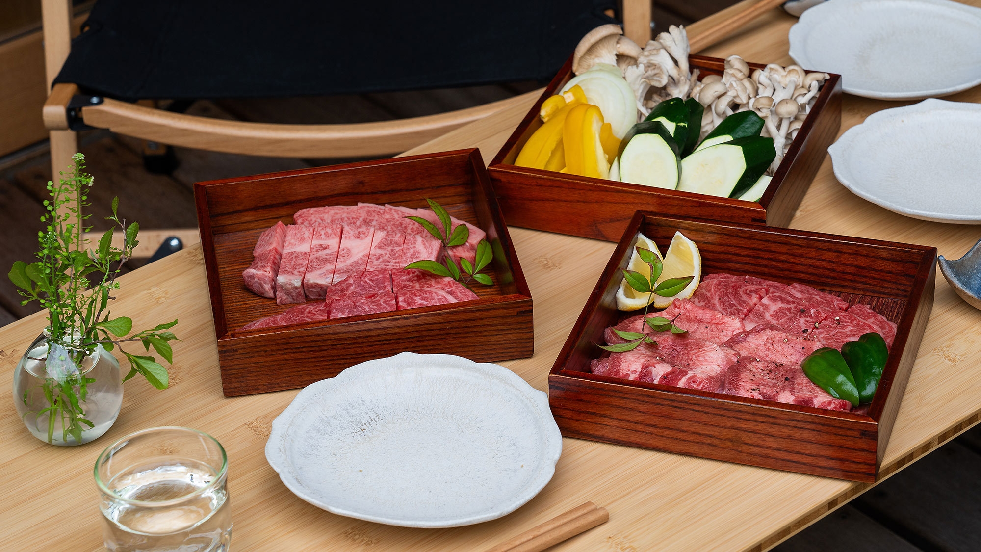 【和牛BBQセット付・大人のみ】お庭で贅沢に黒毛和牛BBQを。静寂と美食が織りなす大人の隠れ家