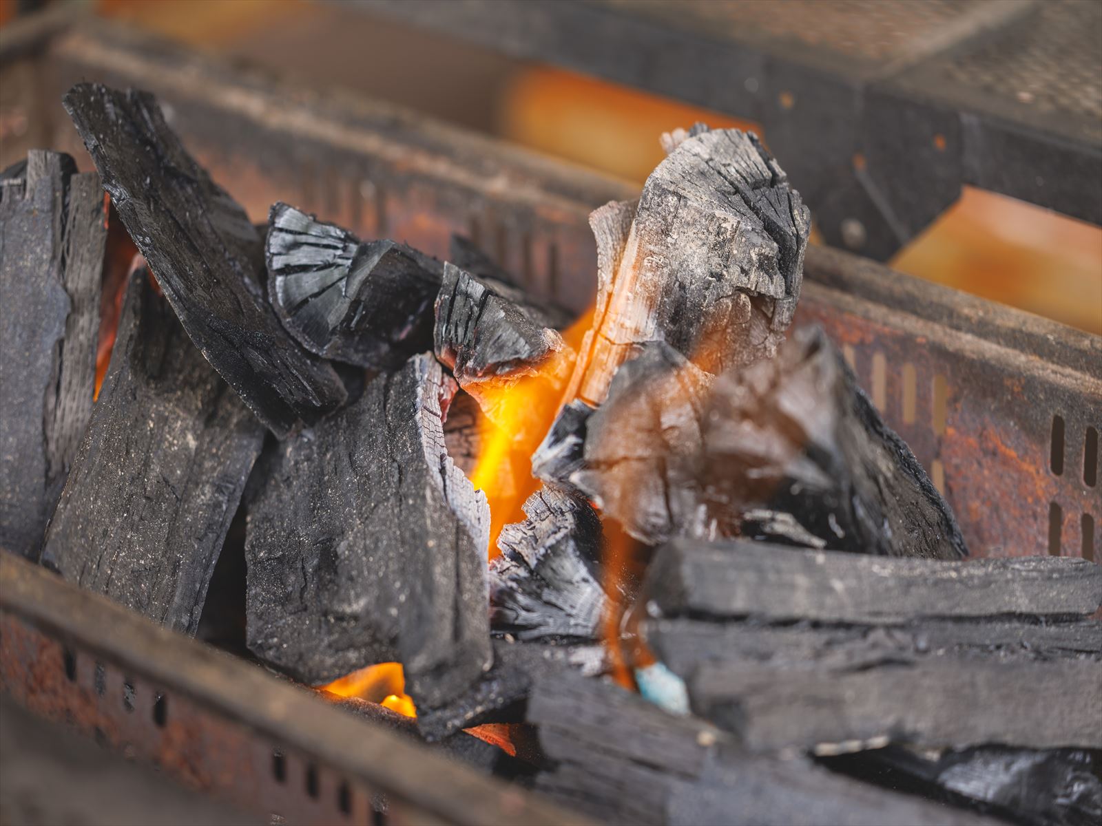 バーベキューの火